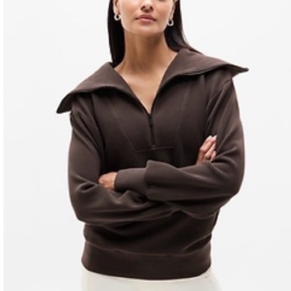 Athleta Ottoman Rib 1/4 zip sweatshirt